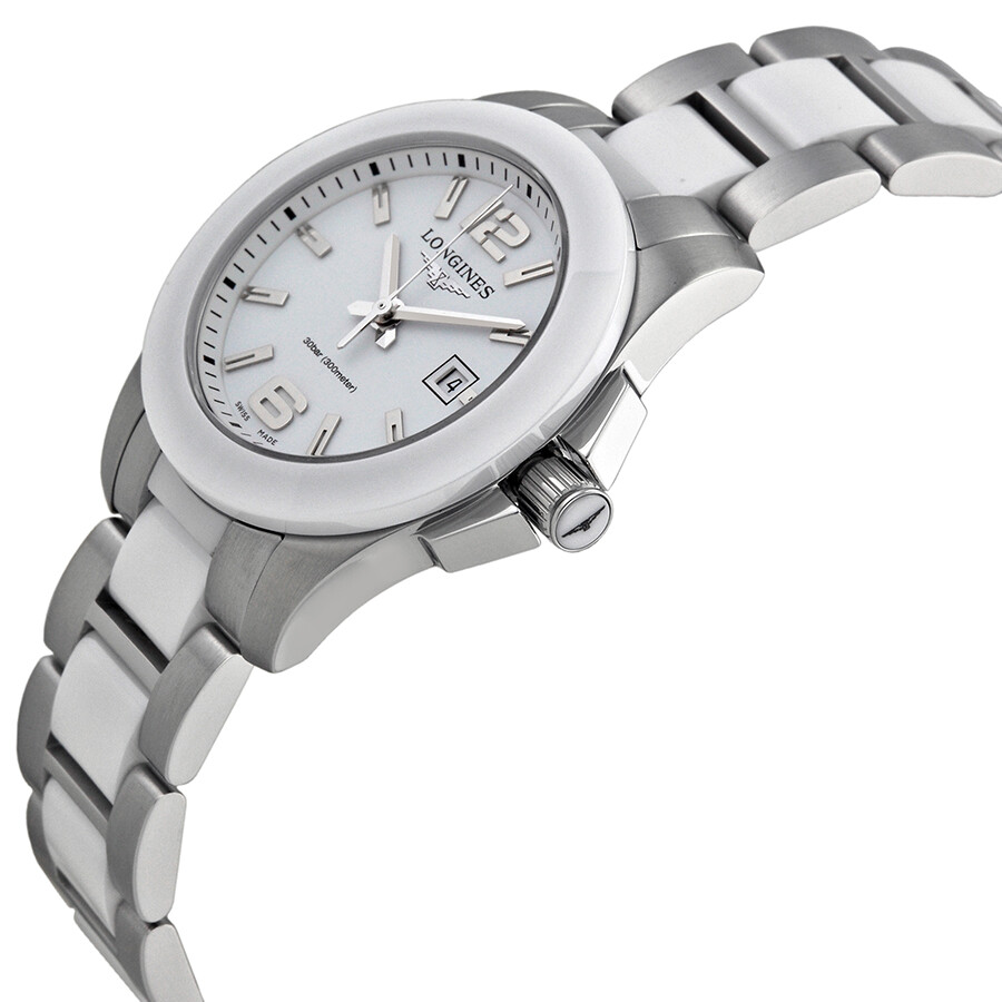 longines conquest automatic white dial