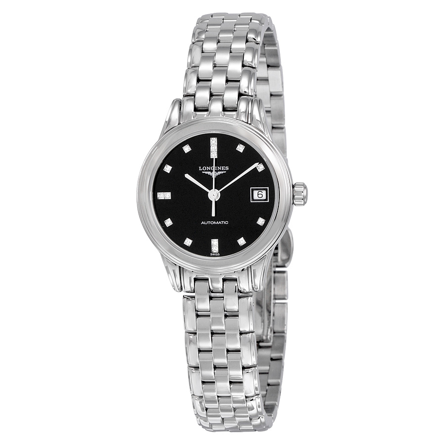 Longines Diamond Automatic Black Dial Stainless Steel Ladies Watch L4.274.4.59.6