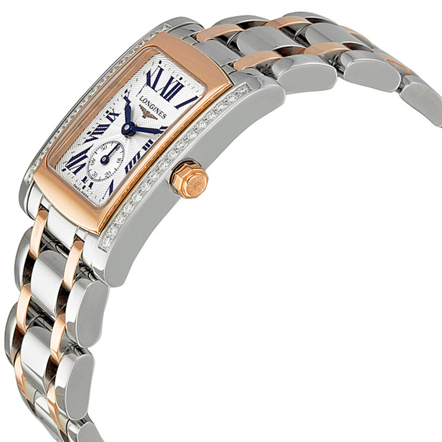 Longines DolceVita Diamond Stainless Steel and Rose Gold Ladies Watch