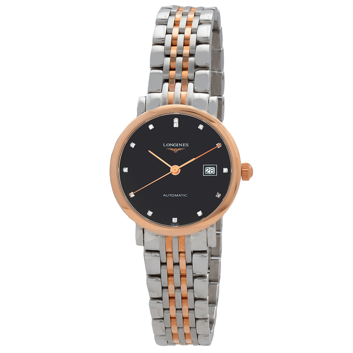 Longines Elegant Automatic Black Dial Ladies Watch L4.310.5.57.7