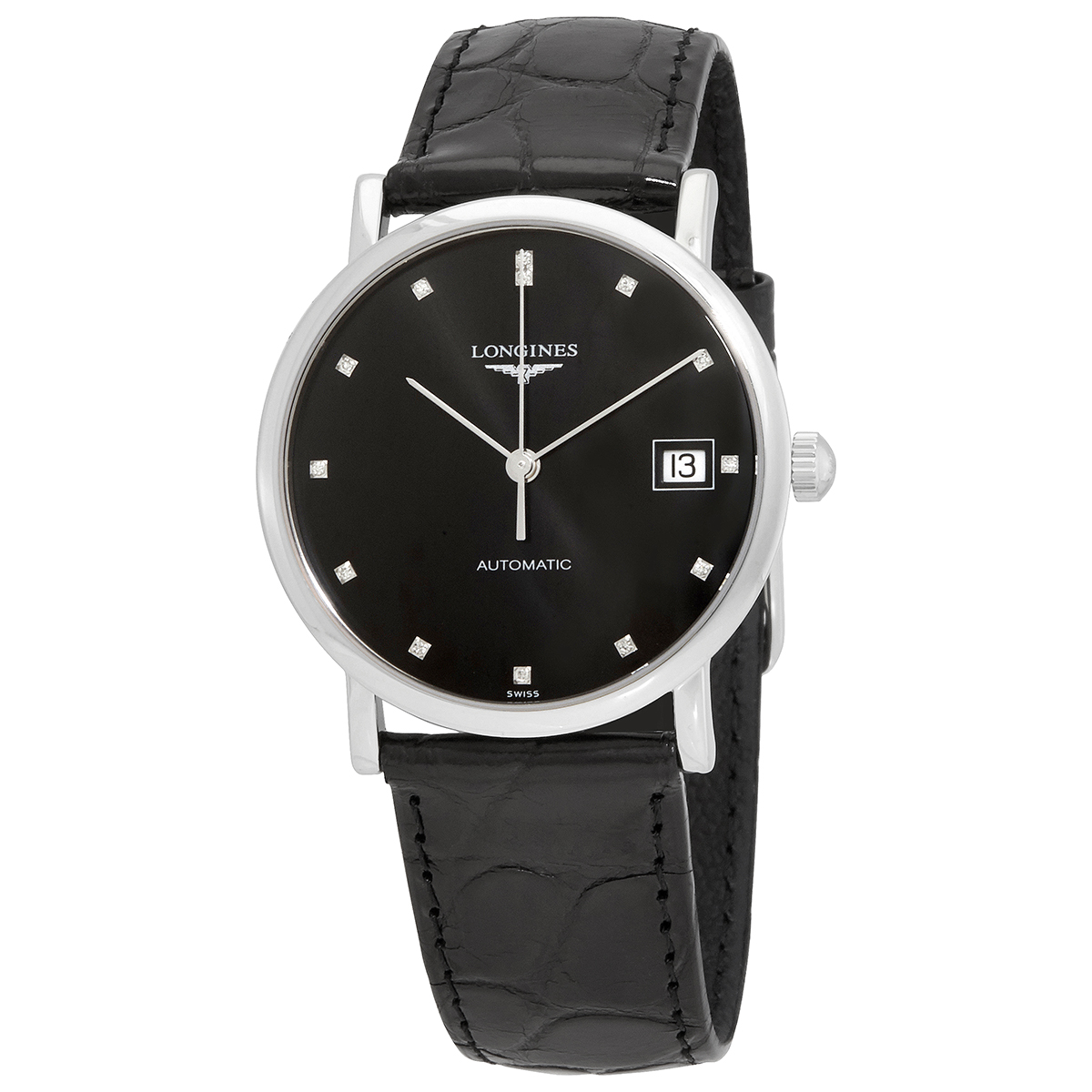 Longines Elegant Automatic Diamond Black Dial Ladies Watch L4.809.4.57.2