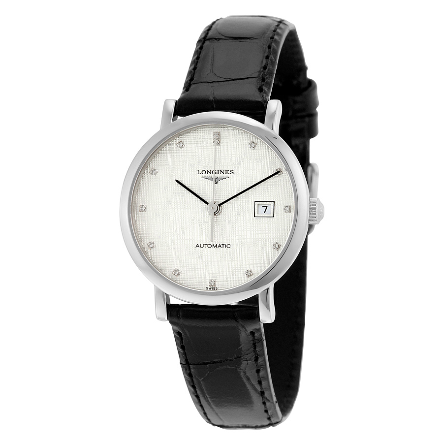 Longines Elegant Silver Diamond Dial Automatic Ladies Watch L4.310.4.77.2