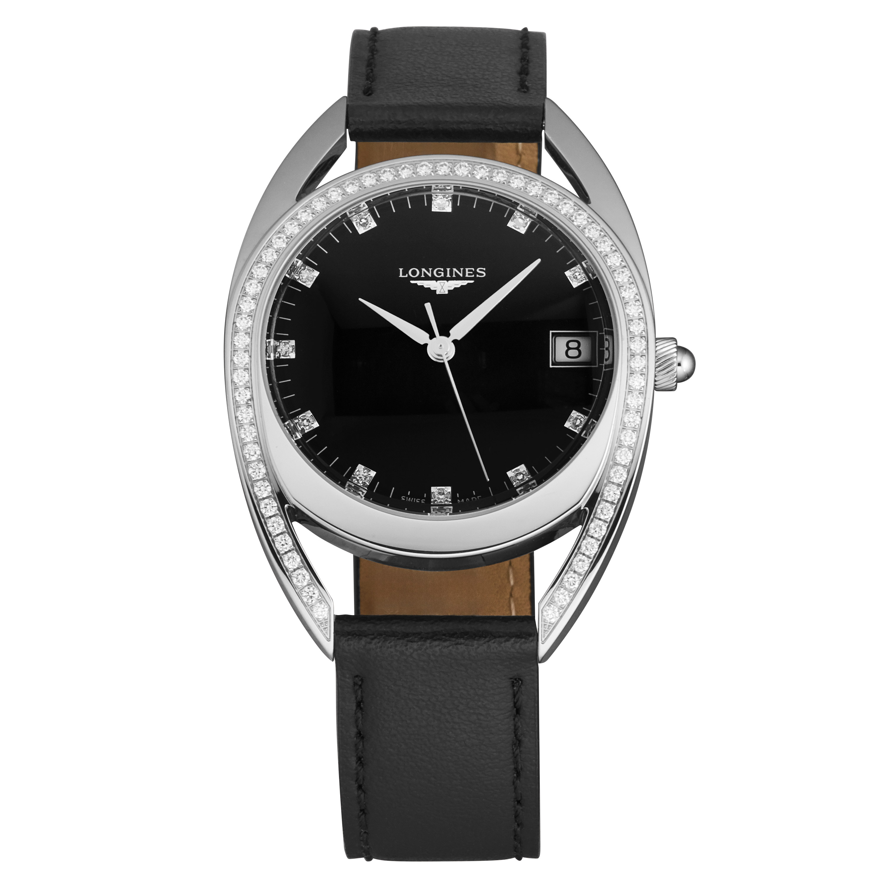Longines Equestrian Quartz Diamond Black Dial Ladies Watch L6.138.0.57.0