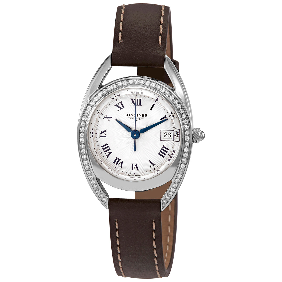 Longines Equestrian Quartz Diamond Silver Dial Ladies Watch L6.136.0.71.2