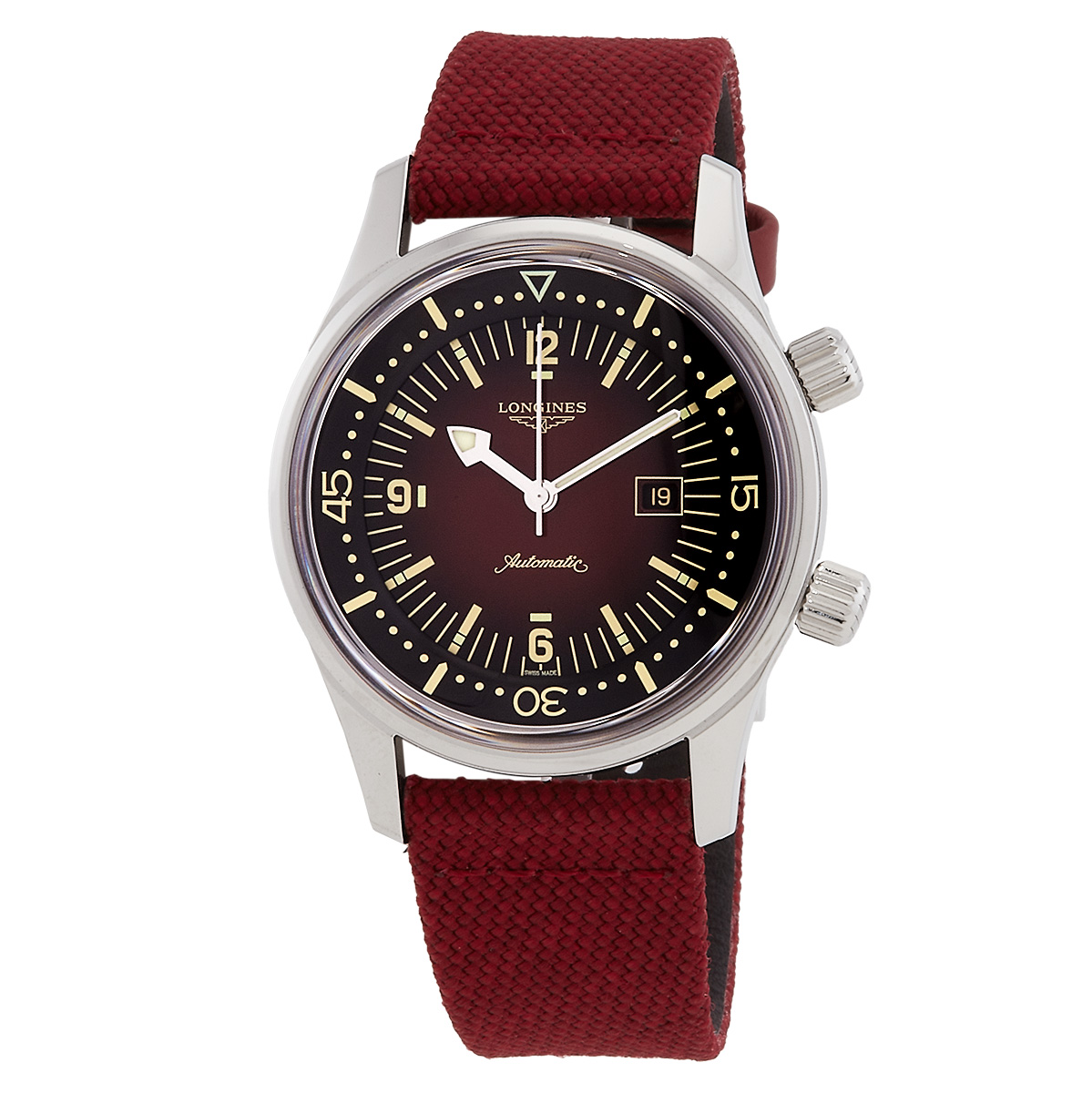 Longines Legend Diver Automatic Bordeaux Dial Ladies Watch L3