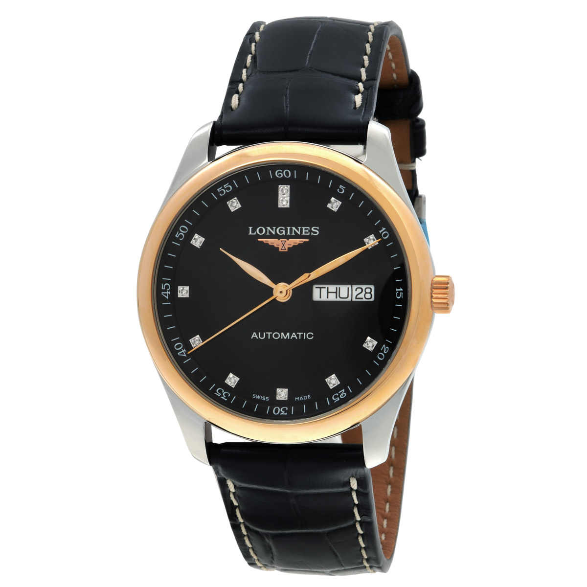 Longines Master Automatic Diamond Black Dial Unisex Watch L2.755.5.59.2