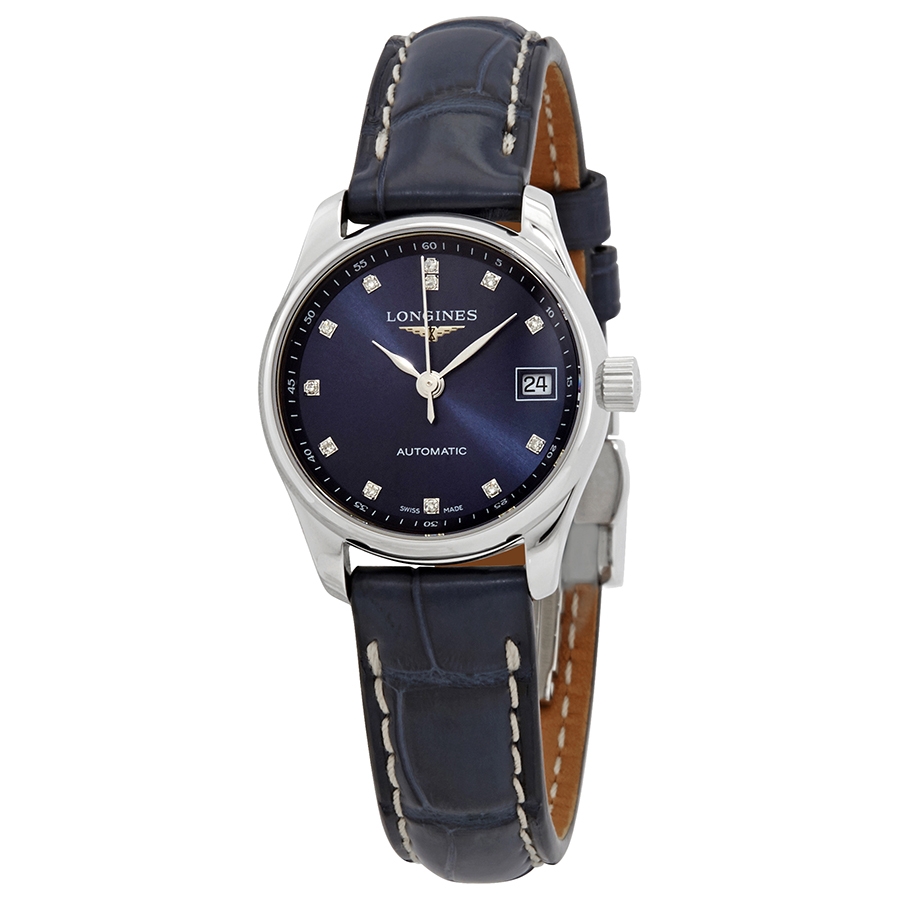 Longines Master Automatic Diamond Blue Dial Ladies Watch L2.128.4.97.0