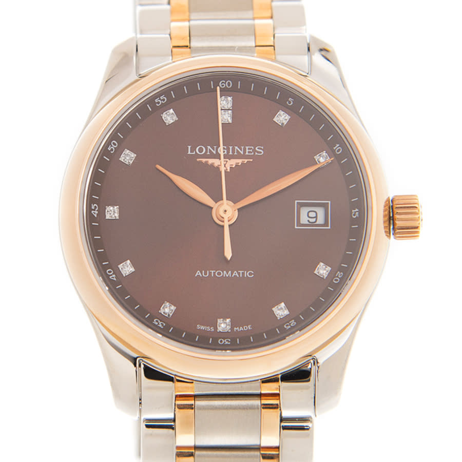 Longines Master Collection Automatic Diamond Brown Dial Ladies Watch L2.257.5.67.7
