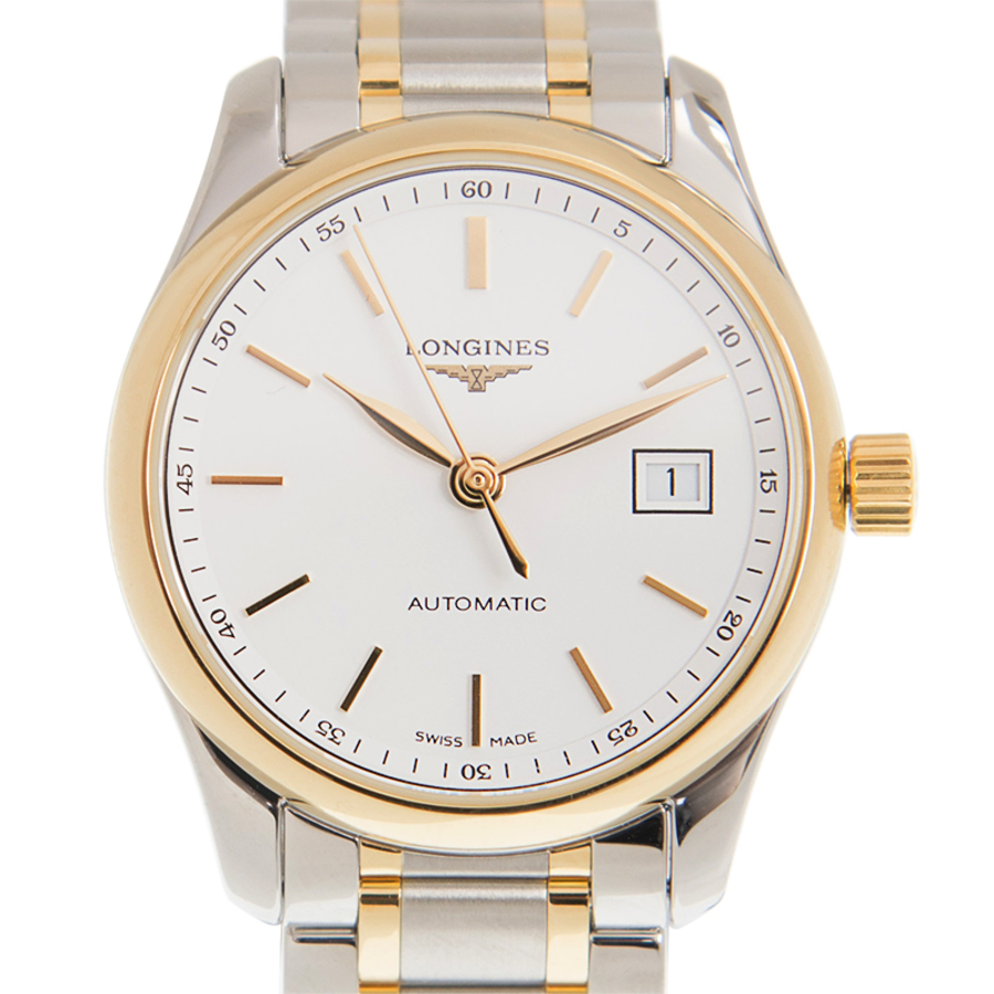 Longines Master Collection Automatic Matt White Dial Steel and 18kt Yellow Gold Ladies Watch L2.257.5.12.7