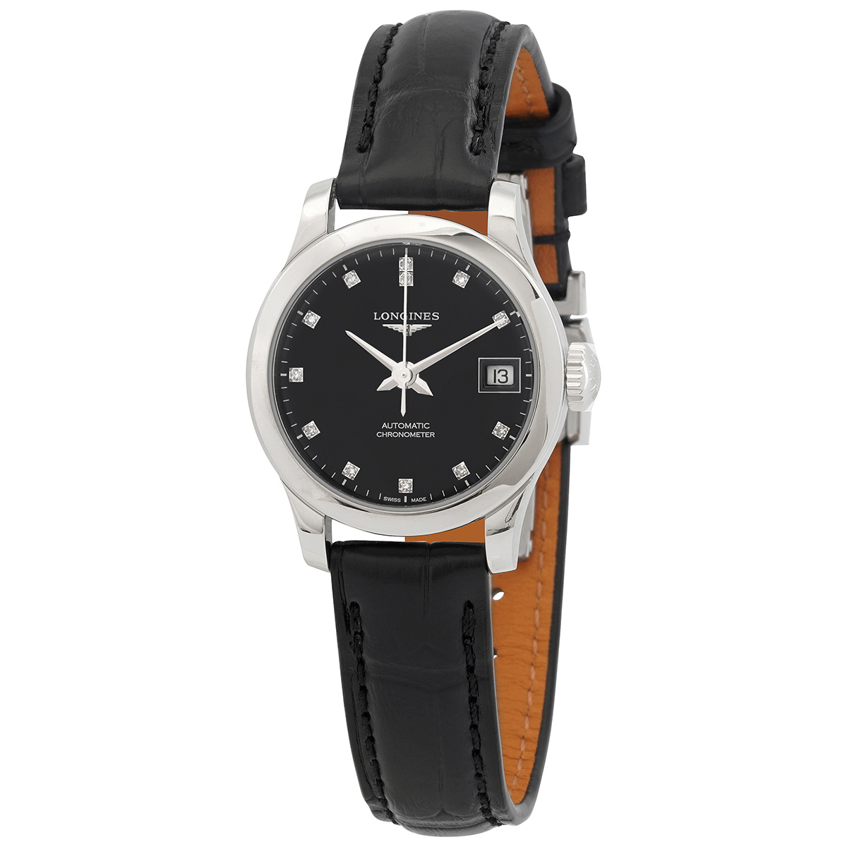 Longines Record Automatic Diamond Black Dial Ladies Watch L23204572