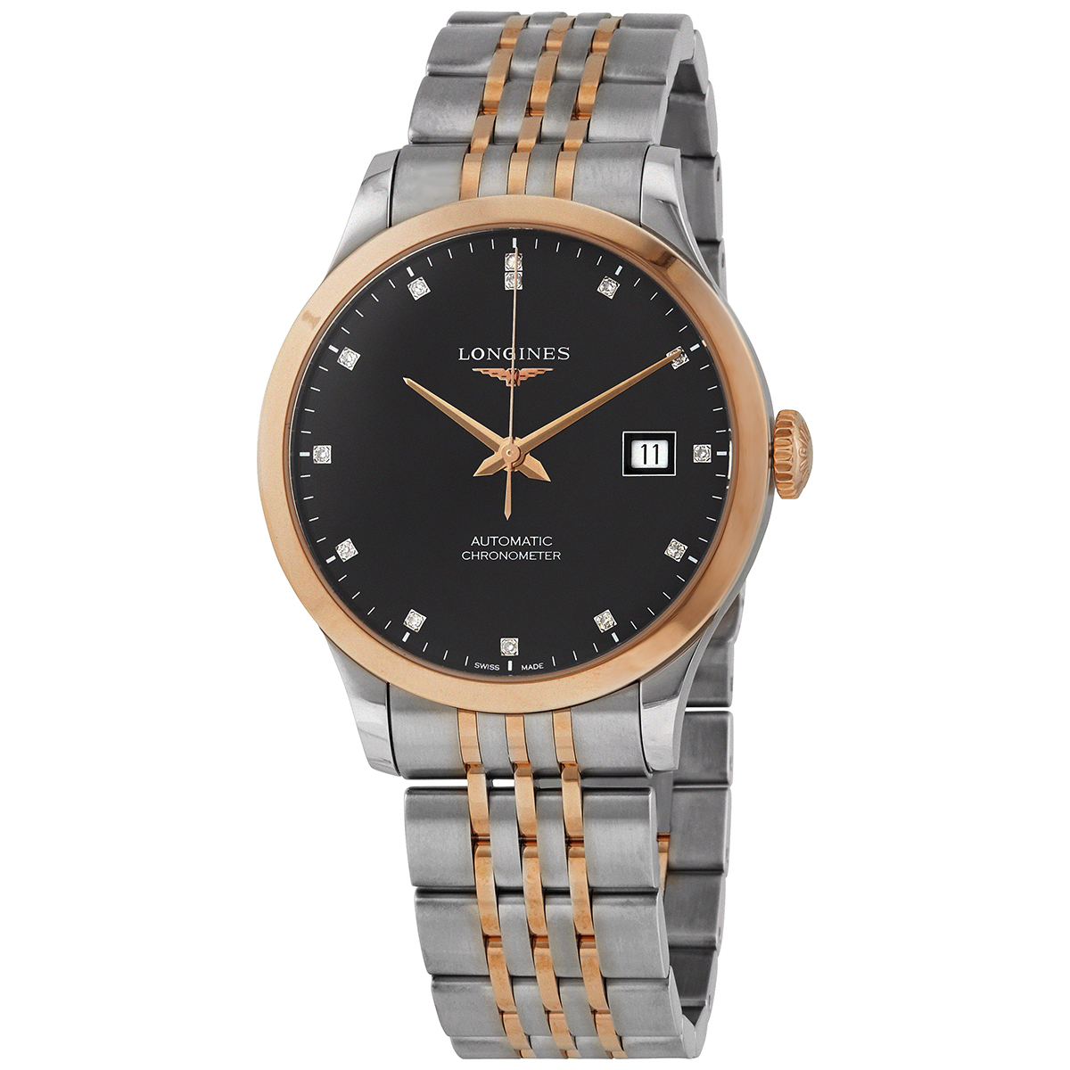 Longines Record Automatic Diamond Black Dial Men's Watch L28205577