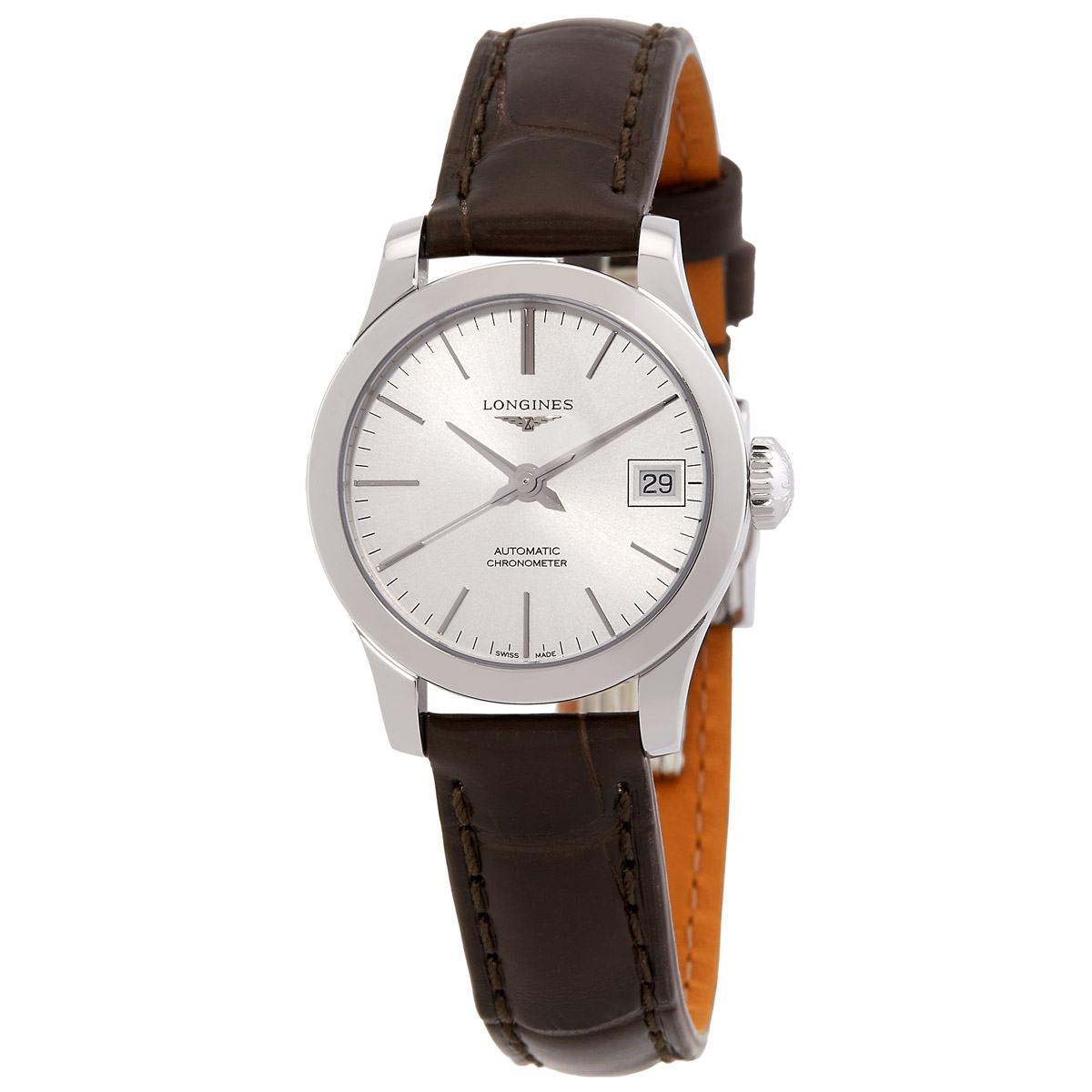 Longines Record Automatic Silver Dial Ladies Watch L2.320.4.72.2