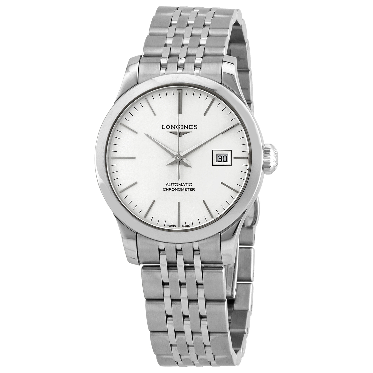 Longines Record Automatic Silver Dial Ladies Watch L2.321.4.72.6