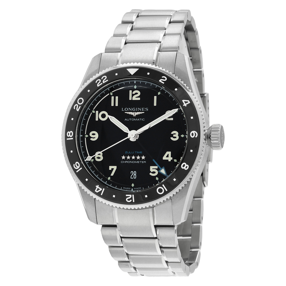 Longines Spirit Zulu Time Automatic Black Dial Men's Watch L3.802.4.53.6