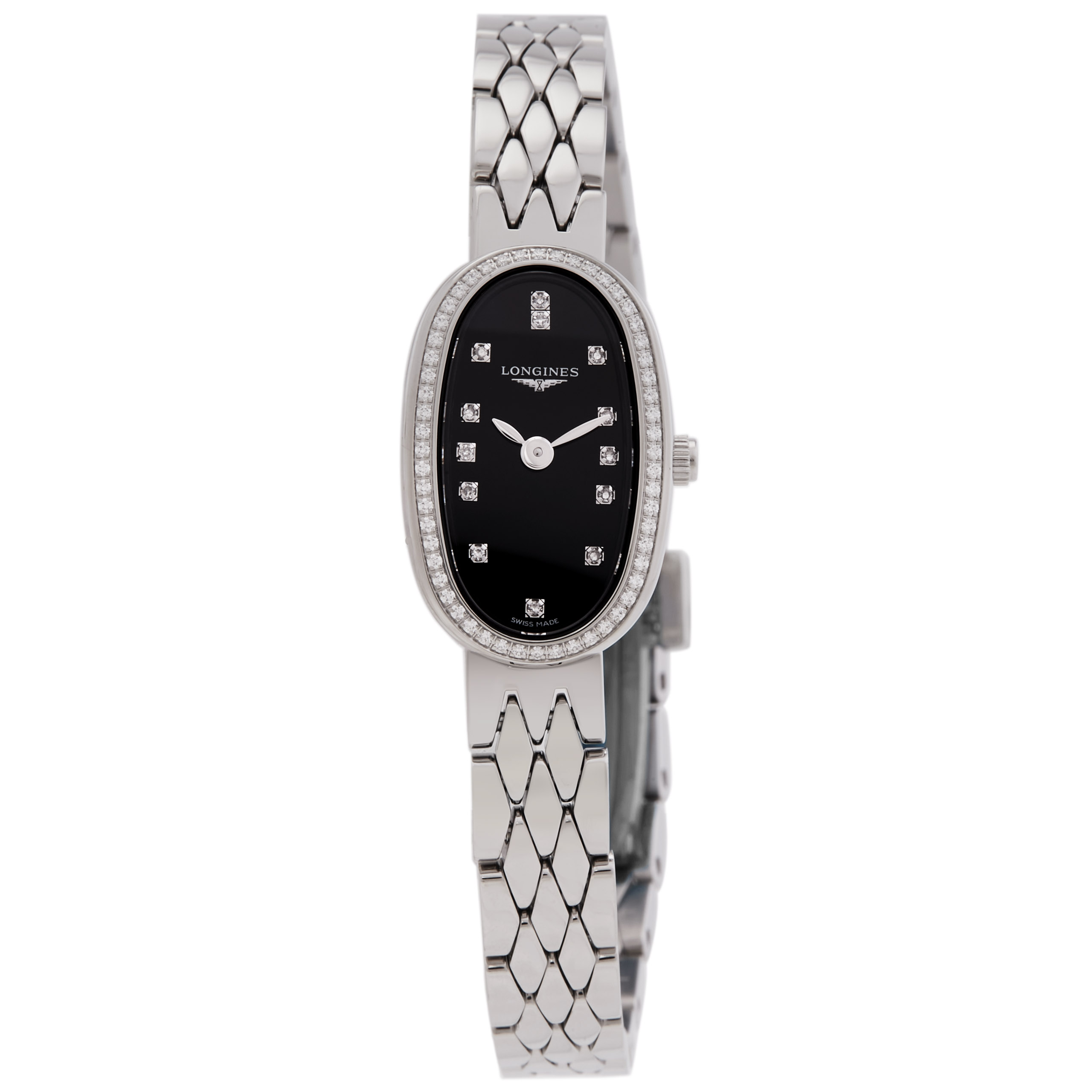 Longines Symphonette Quartz Diamond Black Dial Ladies Watch L2.304.0.57.6