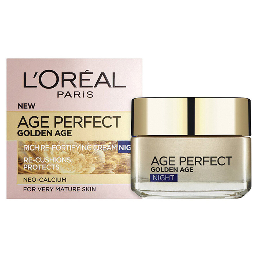 L'oreal Age Perfect Golden Age Night Cream 1.7 oz Skin Care 3600523242641 In Cream / Gold