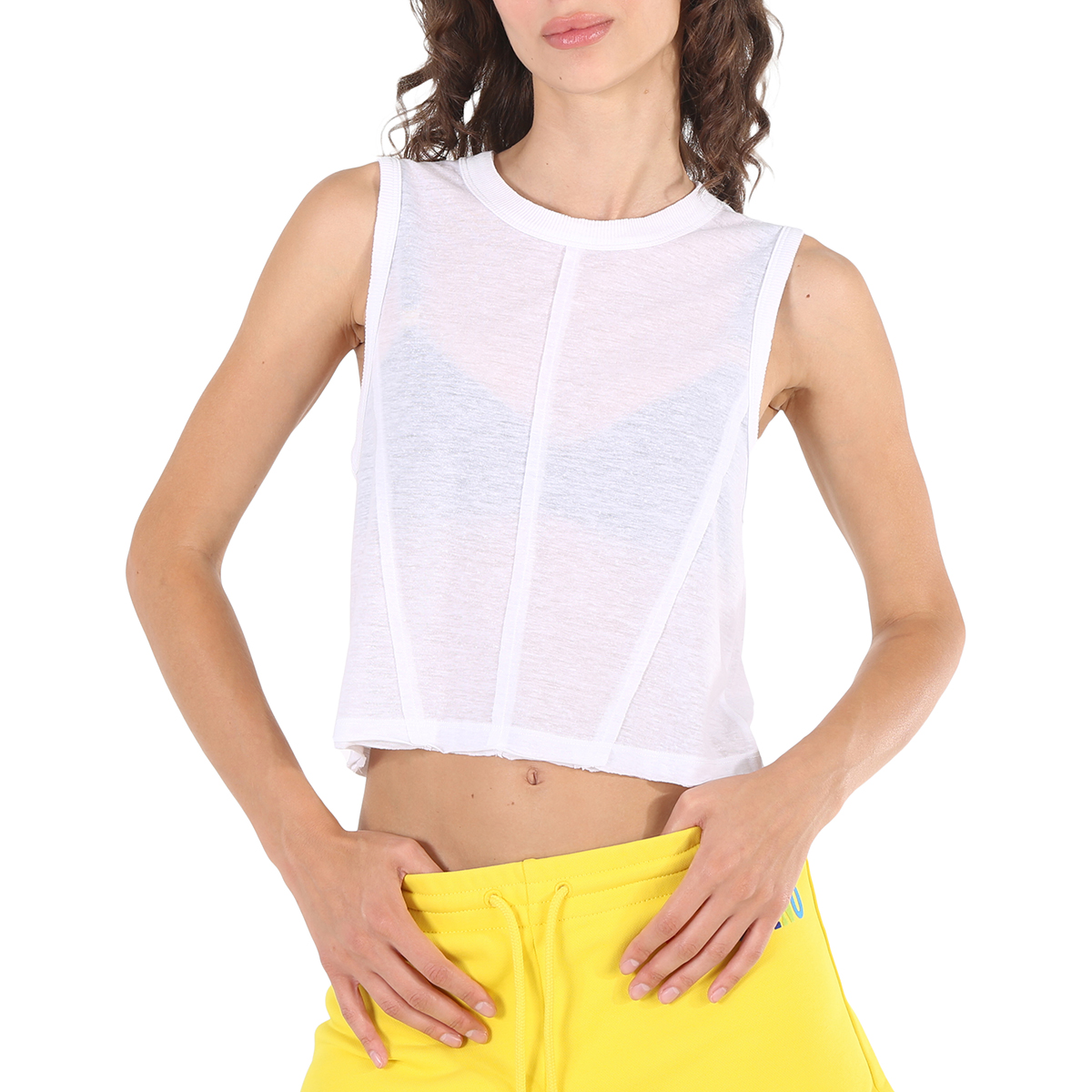 Lorna Jane Ladies Go Getter Cropped Tank - White