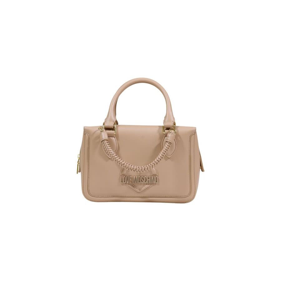 Love Moschino Embossed Logo Top Handle Bag — Beige LOMO