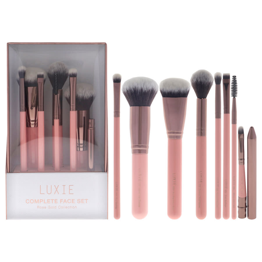 Luxie Ladies Rose Gold Complete Face Brush Set Makeup 818877021321
