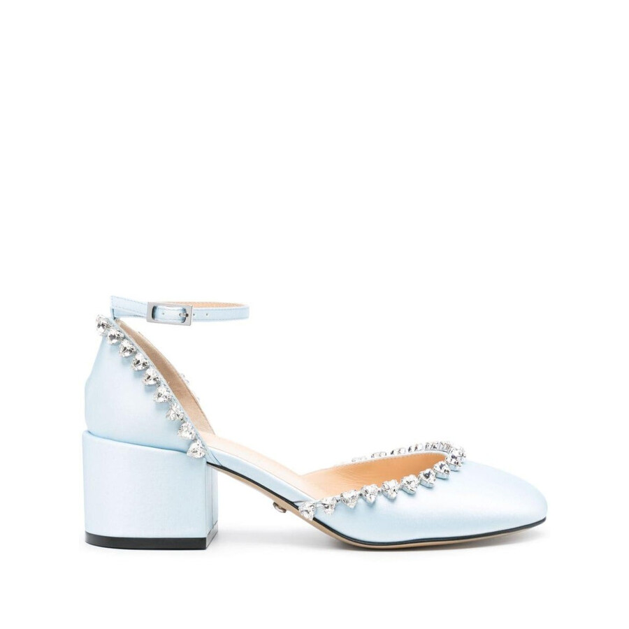 Mach&mach 55mm Audrey Satin Heels In Blue