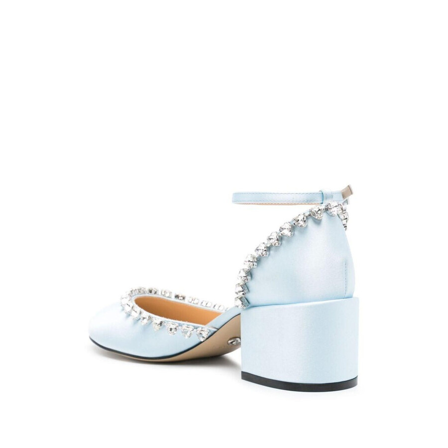 Mach&mach 55mm Audrey Satin Heels In Blue