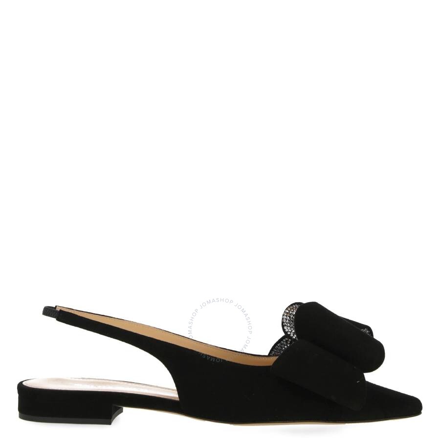 Mach&mach Bow-detail Leather Ballerinas In Black