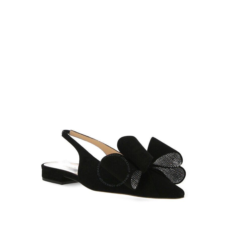 Mach&mach Bow-detail Leather Ballerinas In Black