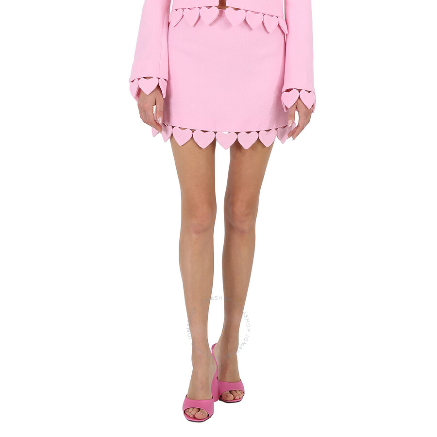 Mach&mach Ladies Pink Heart-shaped Crystal-trim A-line Skirt In Pink