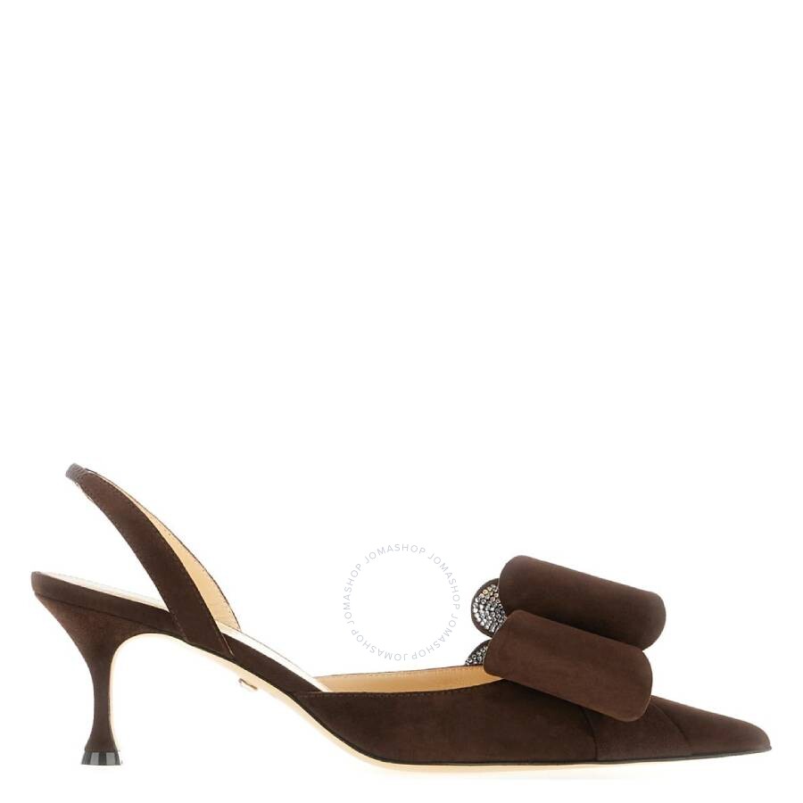 Mach&mach Le Cadeau Bow Slingback Pumps In Brown