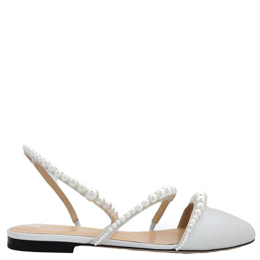 Mach&mach Pearl-embellished Sirene Ballerina Shoes In White