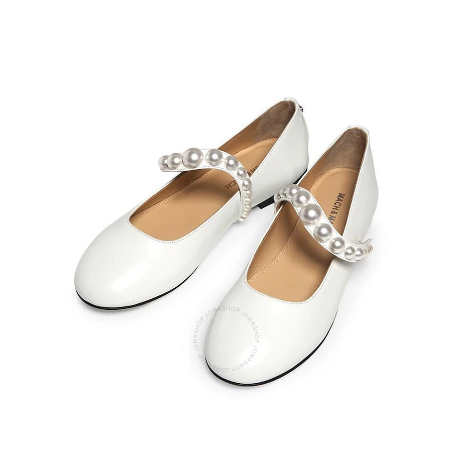 Mach&mach Mach & Mach Sirene Faux-pearl Embellished Ballerina Flats