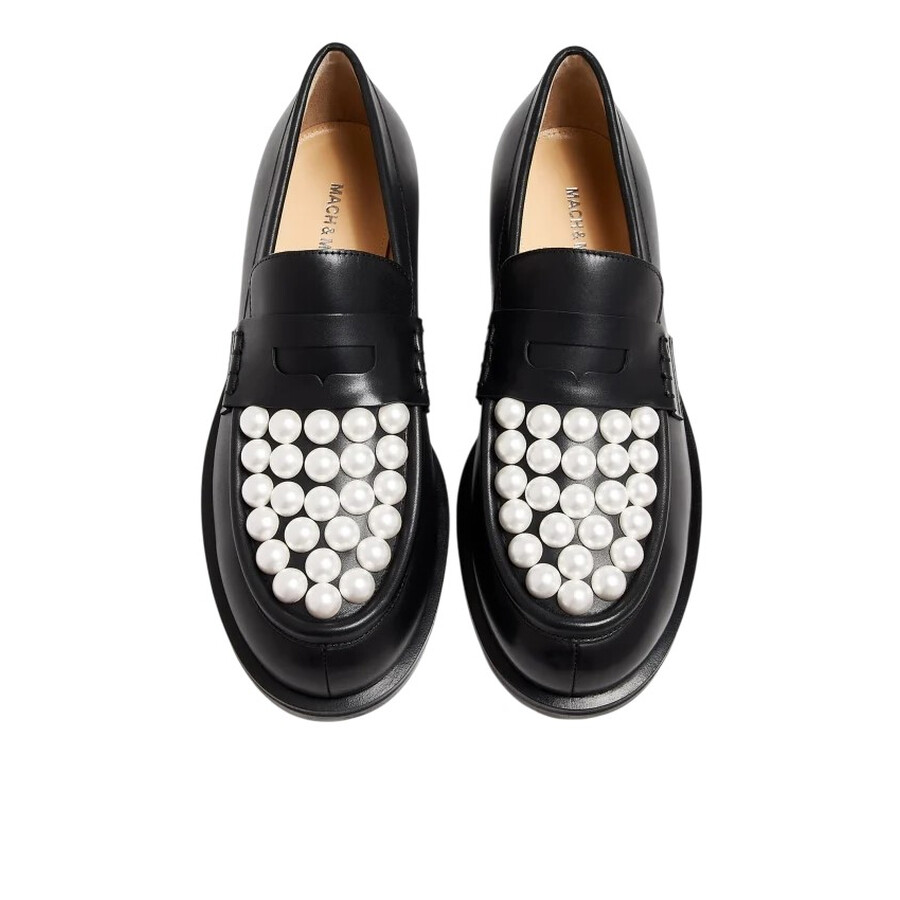 Mach&mach Mach & Mach Flat Shoes In White/black