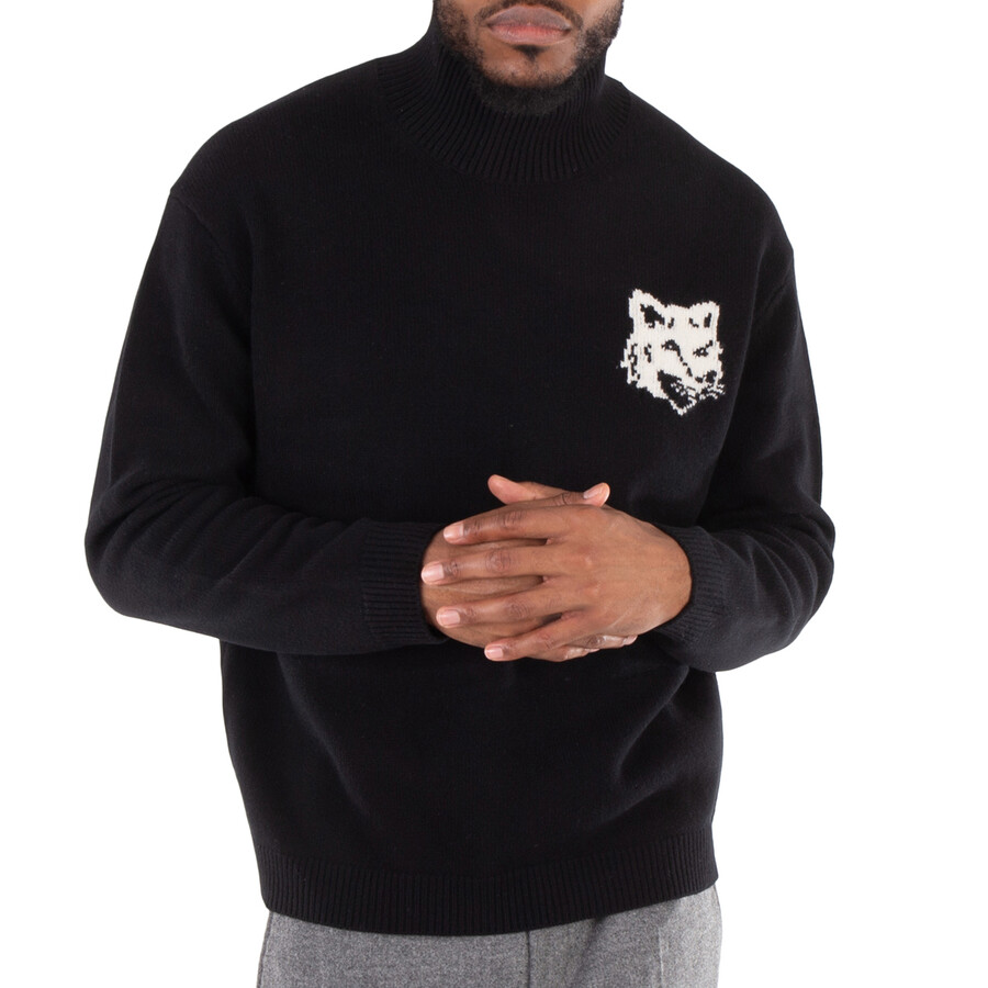 Fox Head Intarsia High-Neck Jumper