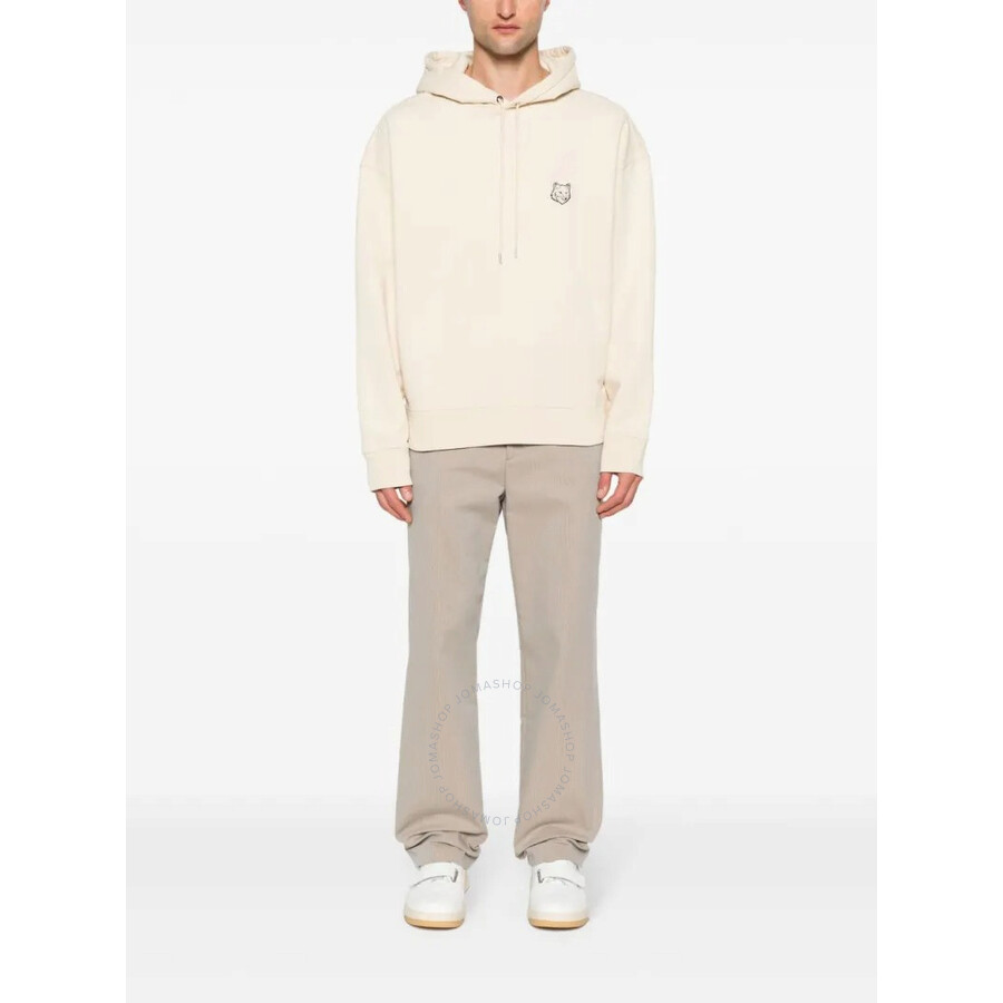Maison Kitsuné Maison Kitsune Fox Head Patch Oversize Hoodie In Beige