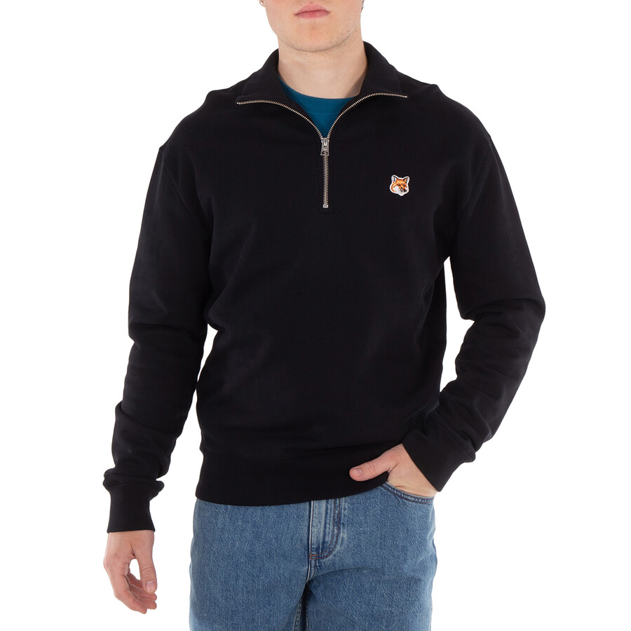 Half-Zip Fox Head Patch Sweatshirt