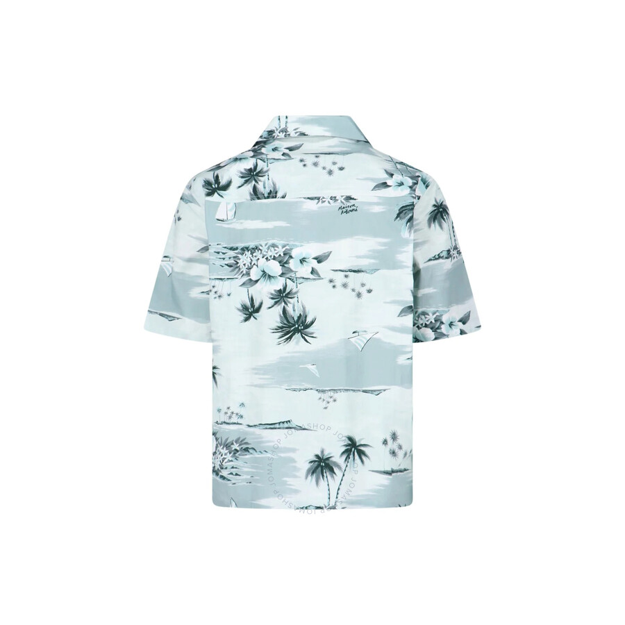 MAISON KITSUNÉ MAISON KITSUNE SEAFOAM DESIGN ISLAND-PRINT SHIRT