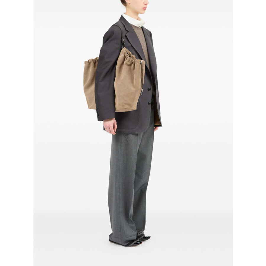 Maison Margiela Belt Bag Leather Tote In Sand