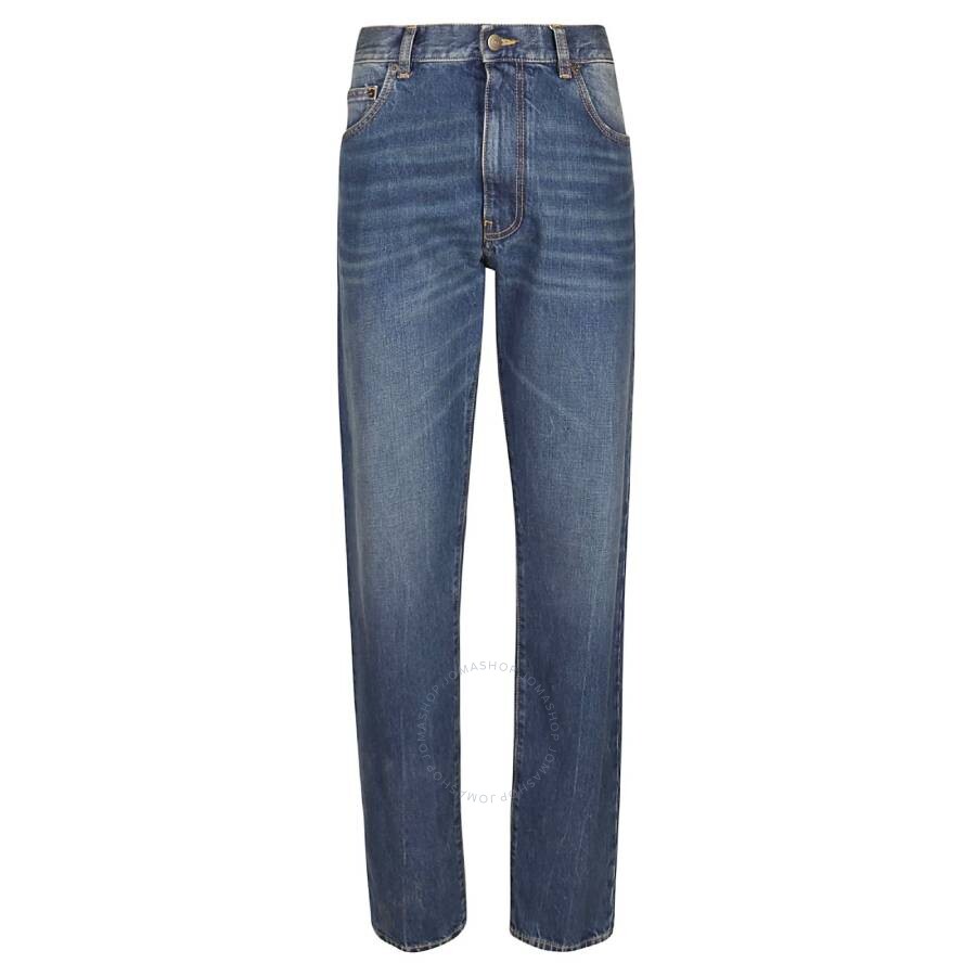 Maison Margiela Cotton Denim Skinny Leg Jeans In Blu Denim Dirty