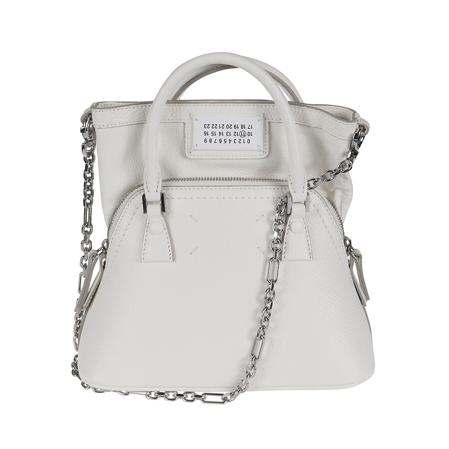 Maison Margiela Chain Strap Shoulder Bag In White