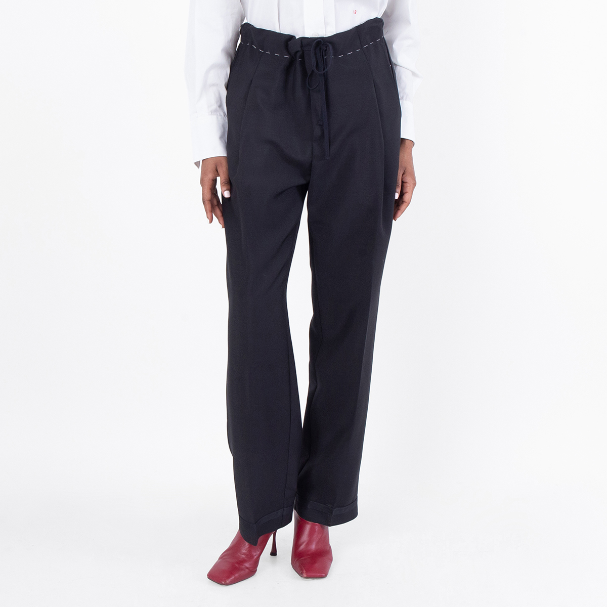Maison Margiela Creased Stitch Detailed Trousers, Brand Size 42