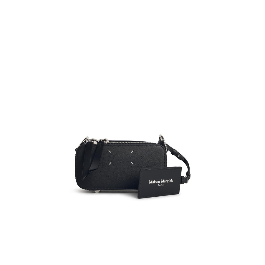 Maison Margiela Doll Black Leather Crossbody Bag In Black