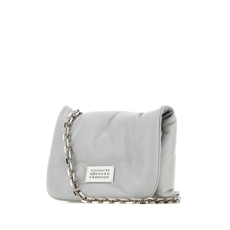 Maison Margiela Ice Nappa Leather Small Glam Slam Flap Crossbody Bag In Metallic