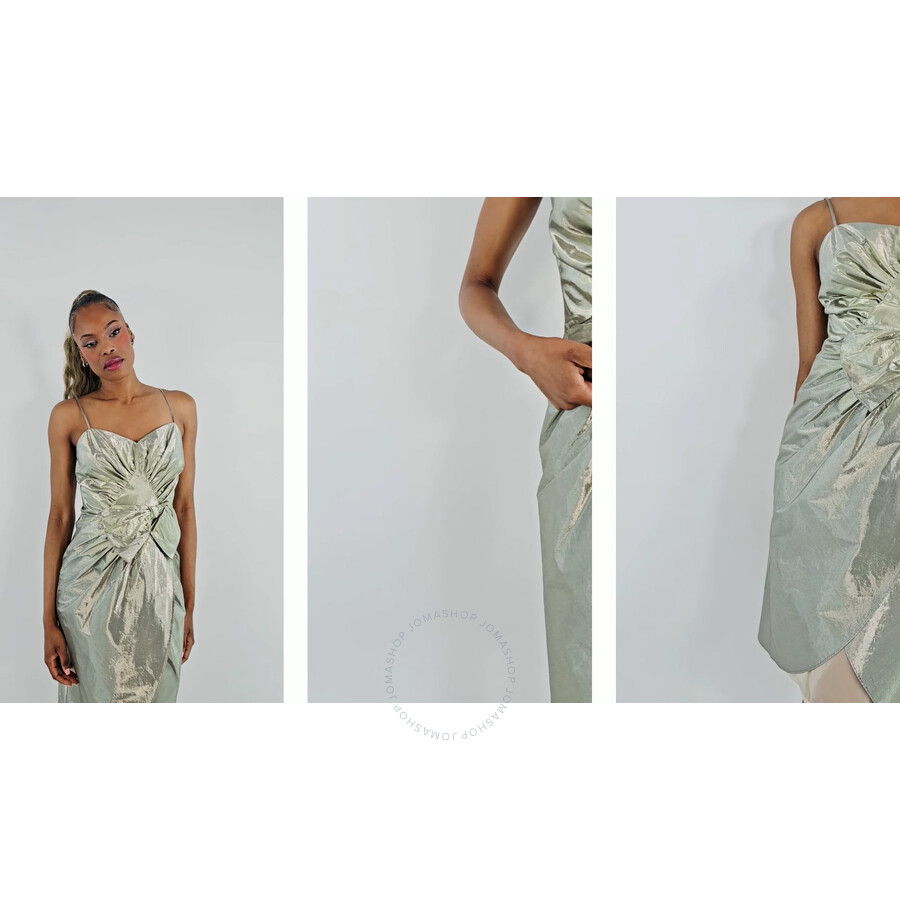 Maison Margiela Ladies Silver Bow Detail Midi Dress, Brand