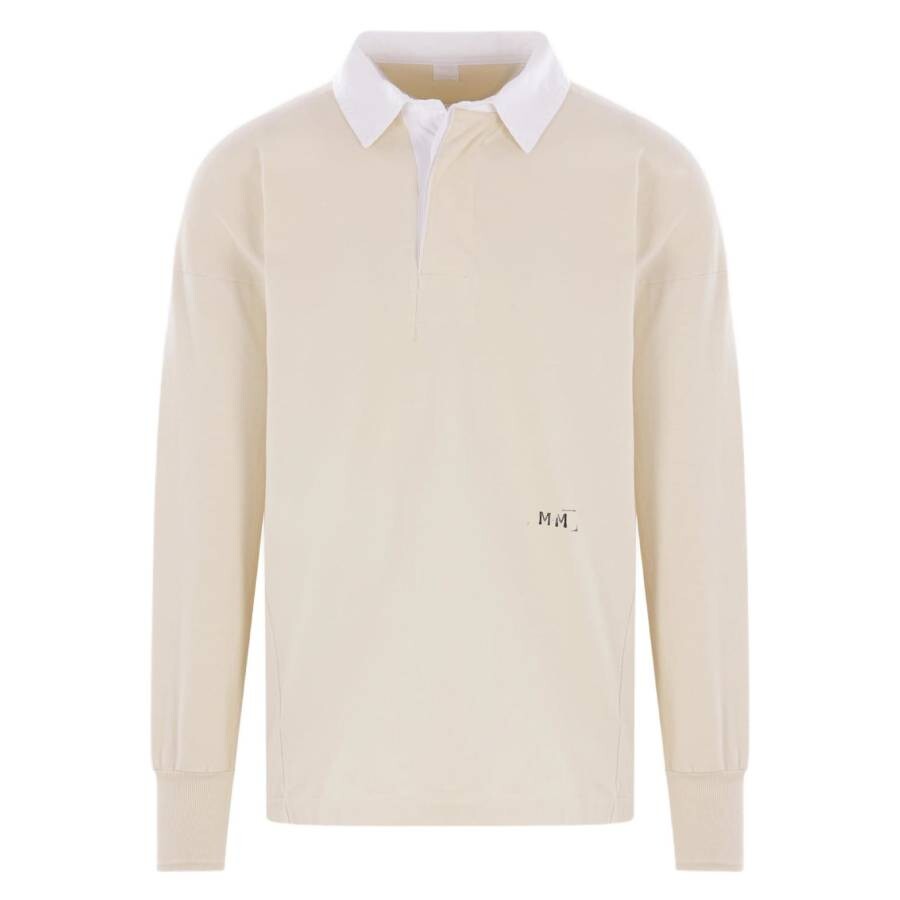 Logo Embroidered Long-Sleeved Polo Shirt, Size Large