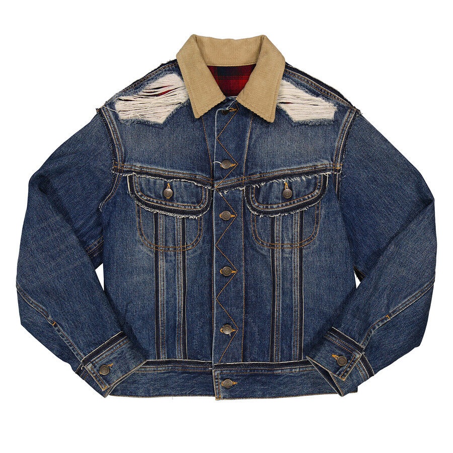 Maison Margiela Denim Jacket X Pandleton In Purple