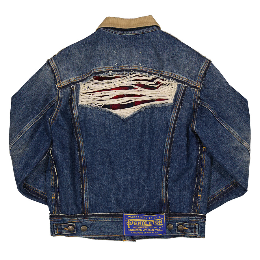 Maison Margiela Denim Jacket X Pandleton In Purple