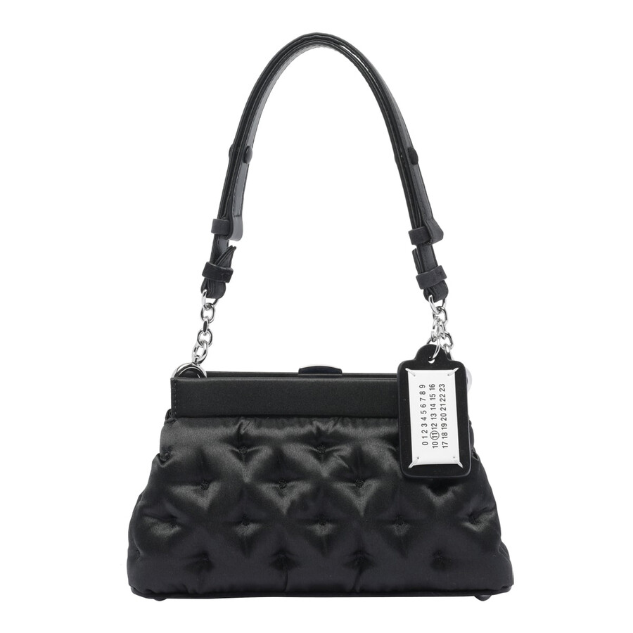 Maison Margiela Black Small Glam Slam Embroidery Clutch Bag In Black