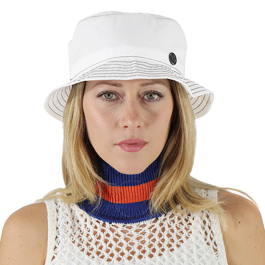Maison Michel Ladies White Jason Rain Bob Packable Bucket Hat In White