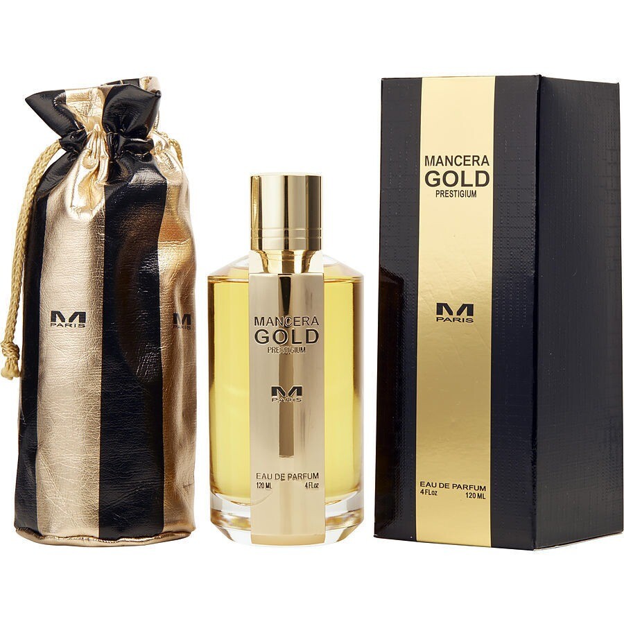 Shop Mancera Men's Gold Prestigium Edp Spray 4 oz (125 Ml) In Gold / Orange / Rose Gold / White