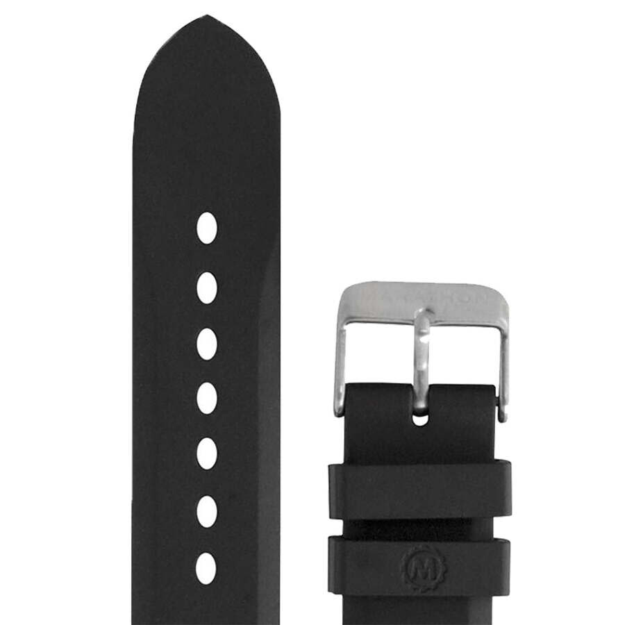 Marathon Two-piece Dive Strap Brushed Steel Black Unisex Straps Ws-rb-bkss-20 In Black